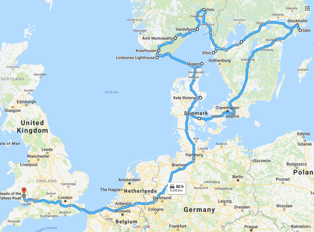 Scandi-Van Tour 2017 Route